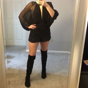 Black Party Romper